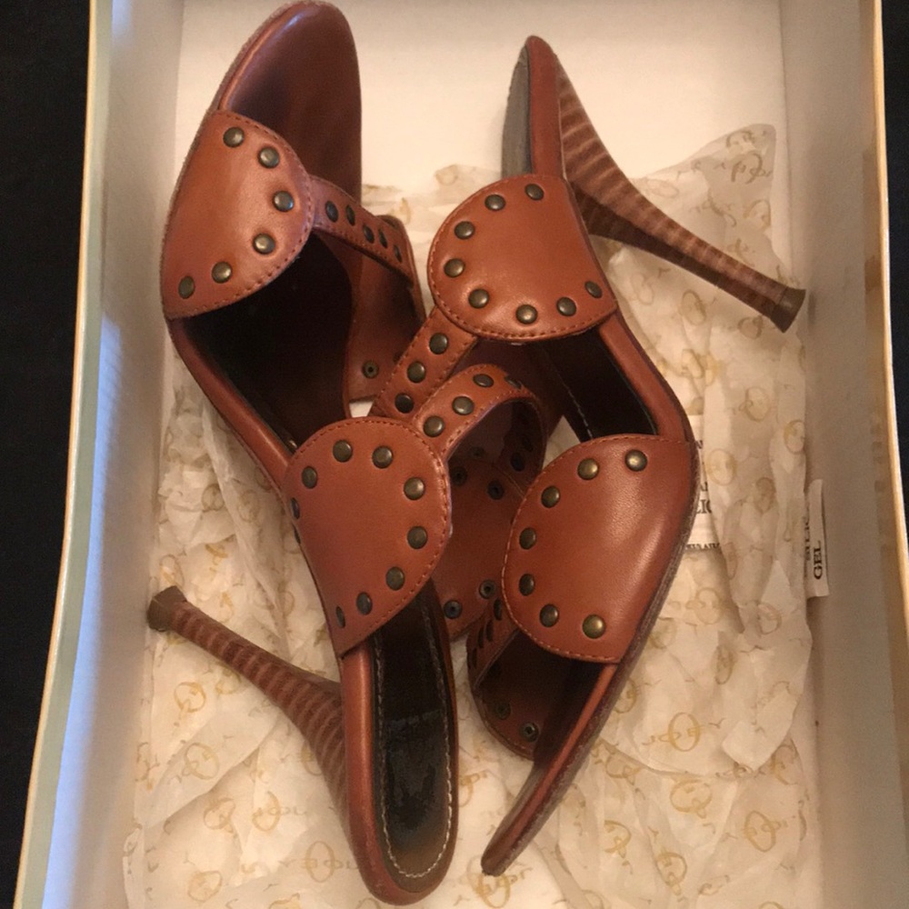 Joey Open toe stiletto sandals; Leather - Picture 8 of 8